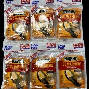 Lot of 6 Packages of HotHands TOE Warmers 2-Pair Packs (TOTAL 12 Pairs)